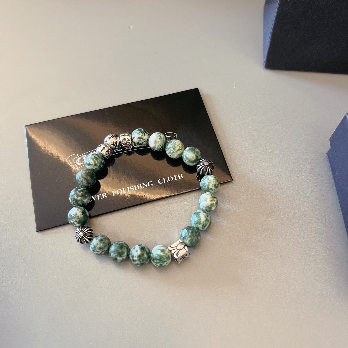 Chrome Hearts Muted Green Bead Relief Bracelet - album image 2