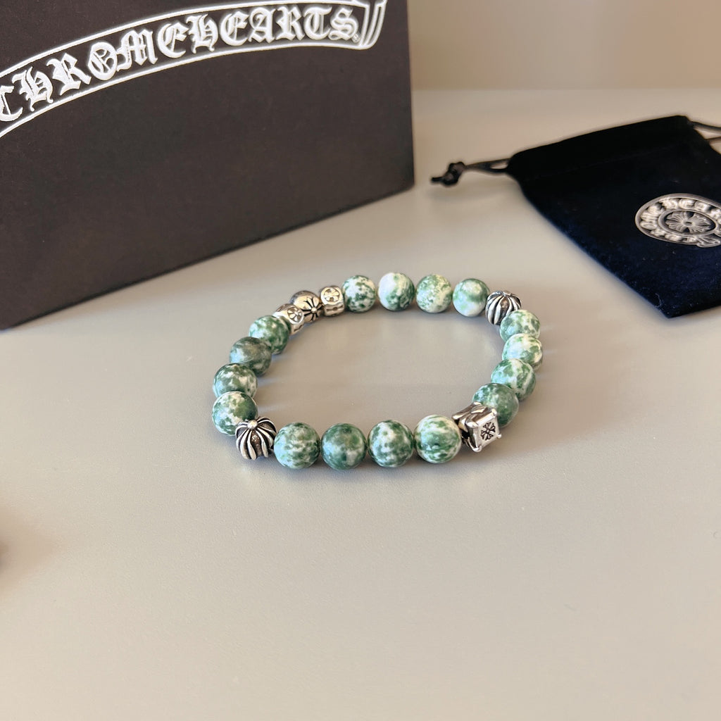 Chrome Hearts Muted Green Bead Relief Bracelet - album image 9