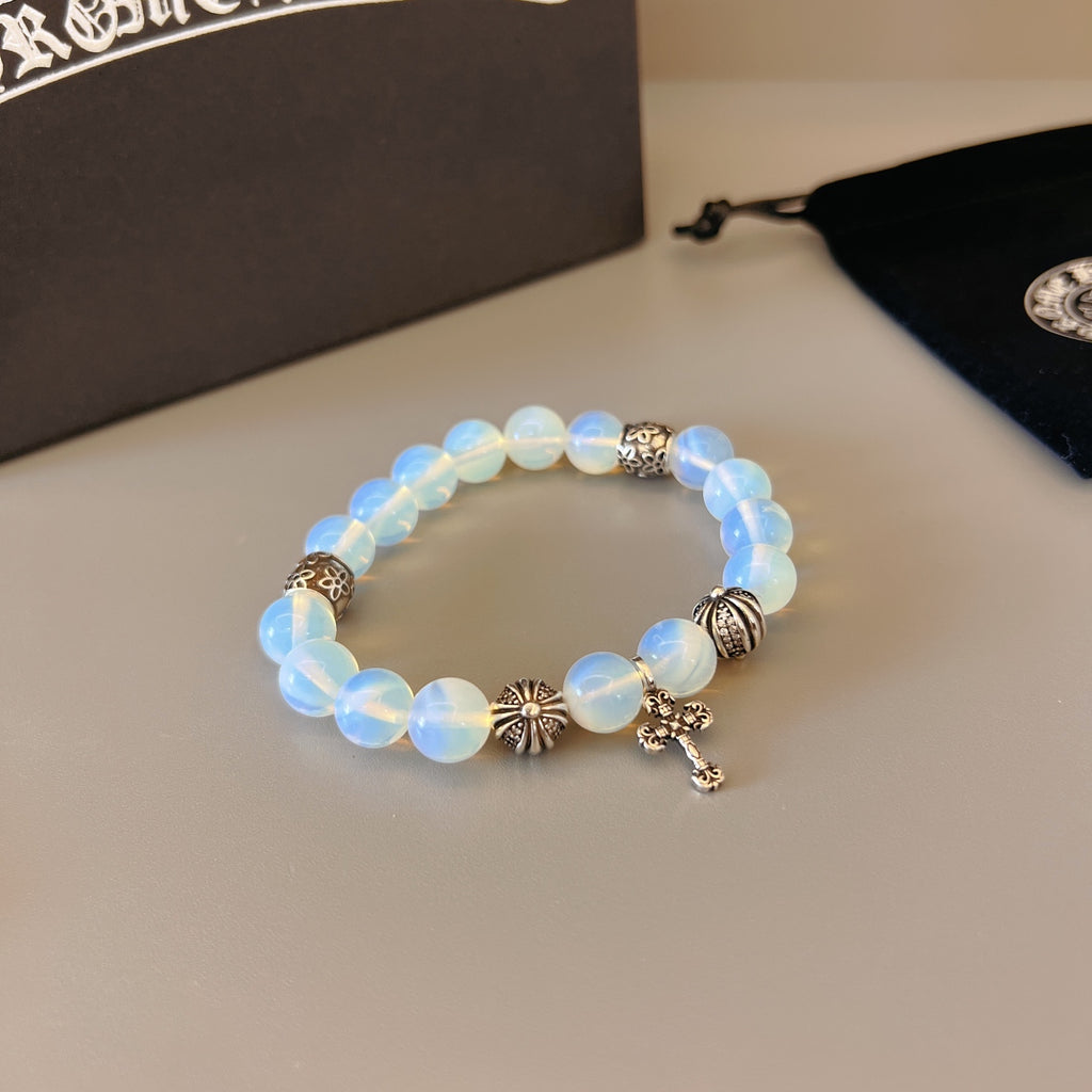 Chrome Hearts Sky Blue Bead Cross Bracelet - album image 3