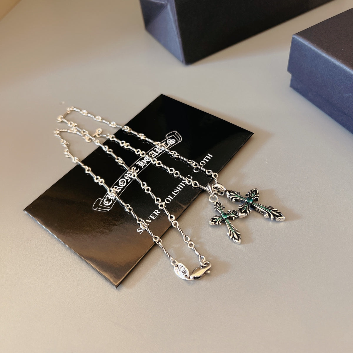 Chrome Hearts Fine Linked Cross Pendant Necklace - album image 3