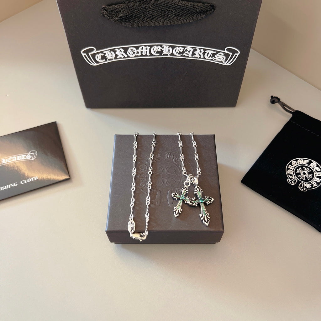 Chrome Hearts Fine Linked Cross Pendant Necklace - album image 1
