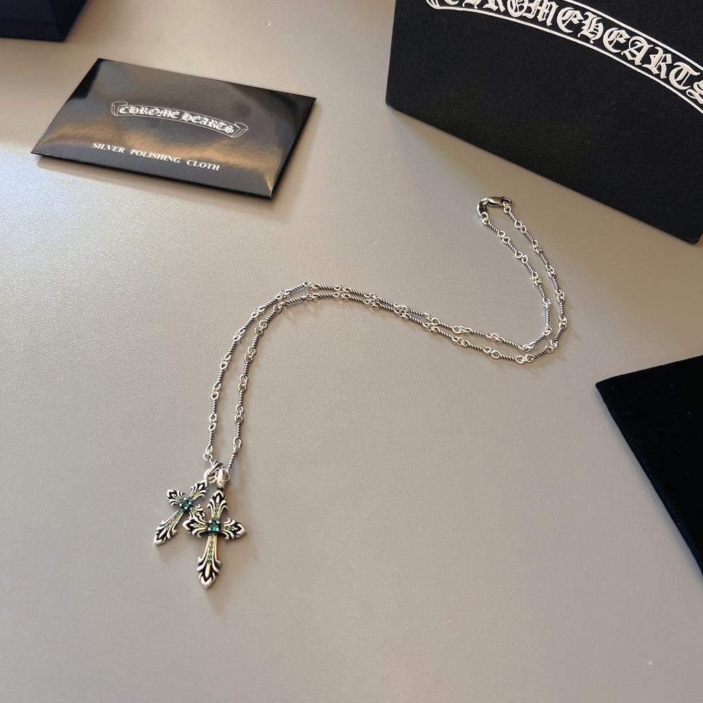 Chrome Hearts Fine Linked Cross Pendant Necklace - album image 4
