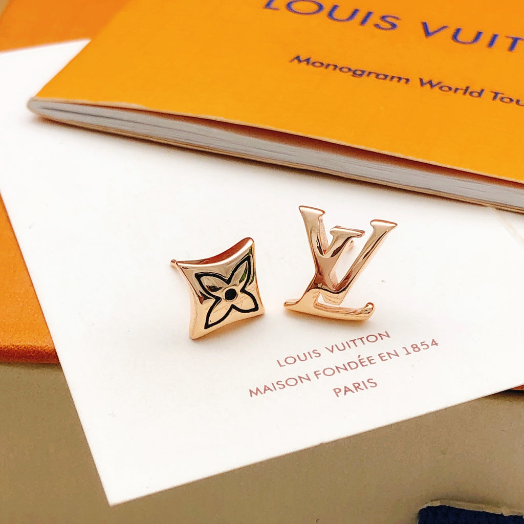 Louis Vuitton Rose Gold-Tone Diamond-Shape Polished Earrings - album image 1