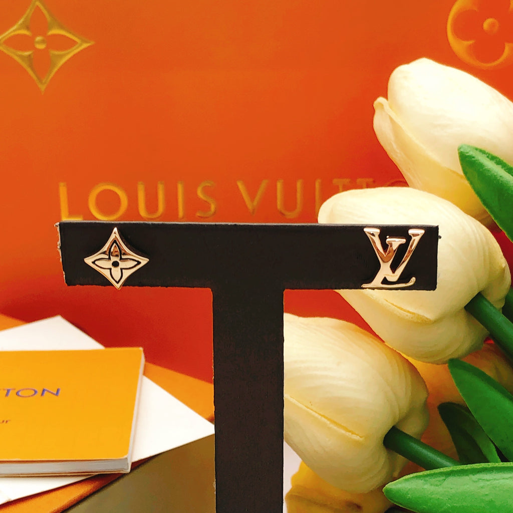 Louis Vuitton Rose Gold-Tone Diamond-Shape Polished Earrings - album image 4