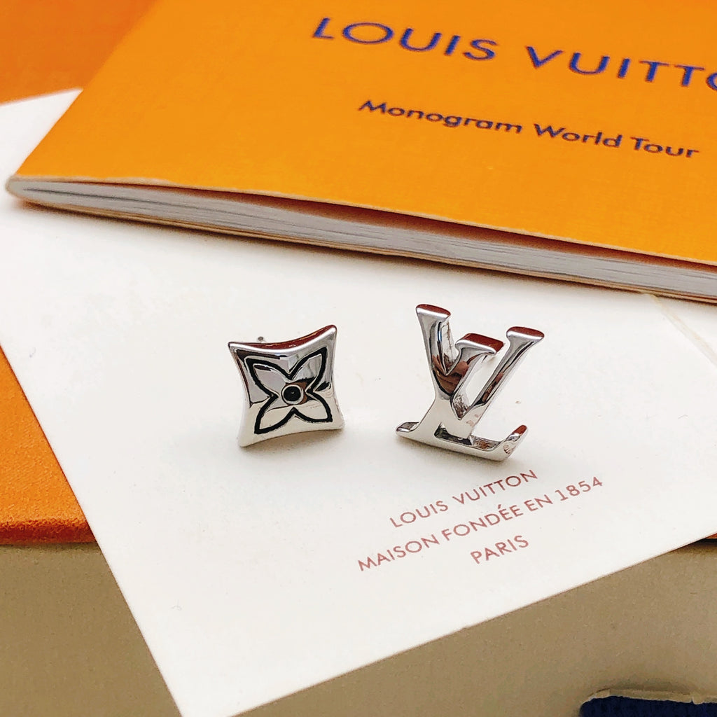 Louis Vuitton Silver-Tone Diamond-Shape Polished Earrings - album image 1