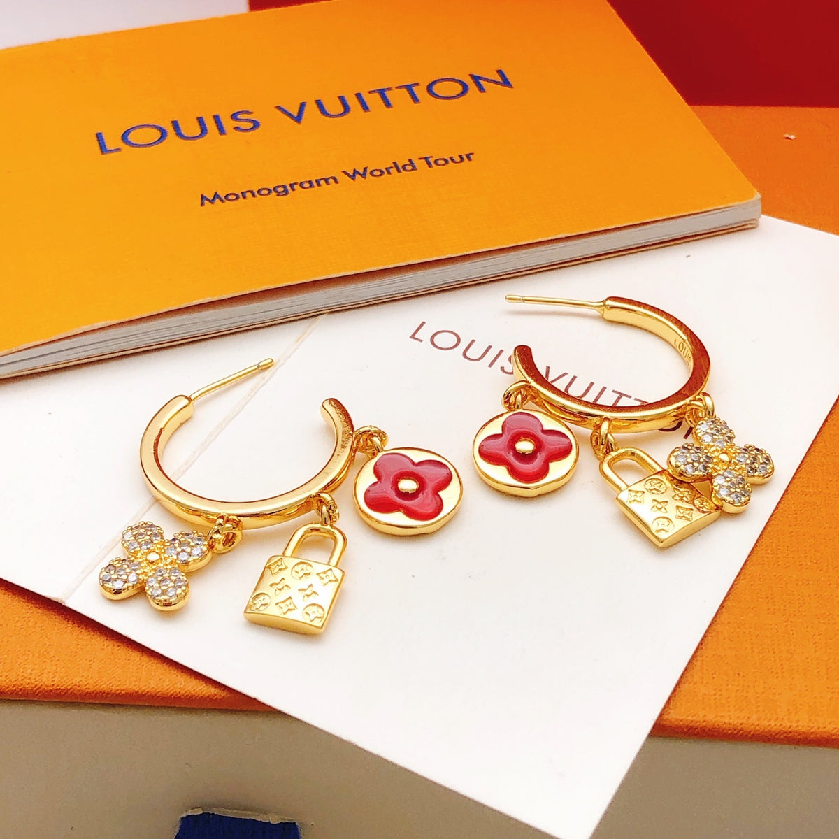 Louis Vuitton Red Lock Earrings - album image 3