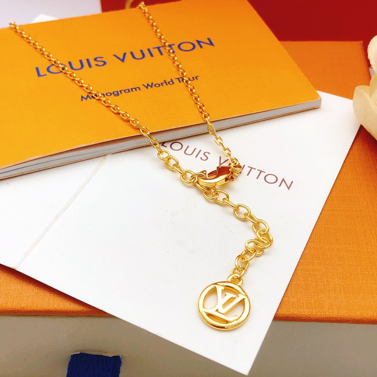 Louis Vuitton Diamond-Shape Square Crystal Accent Necklace - album image 3