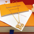 Louis Vuitton Diamond-Shape Square Crystal Accent Necklace - album image 1