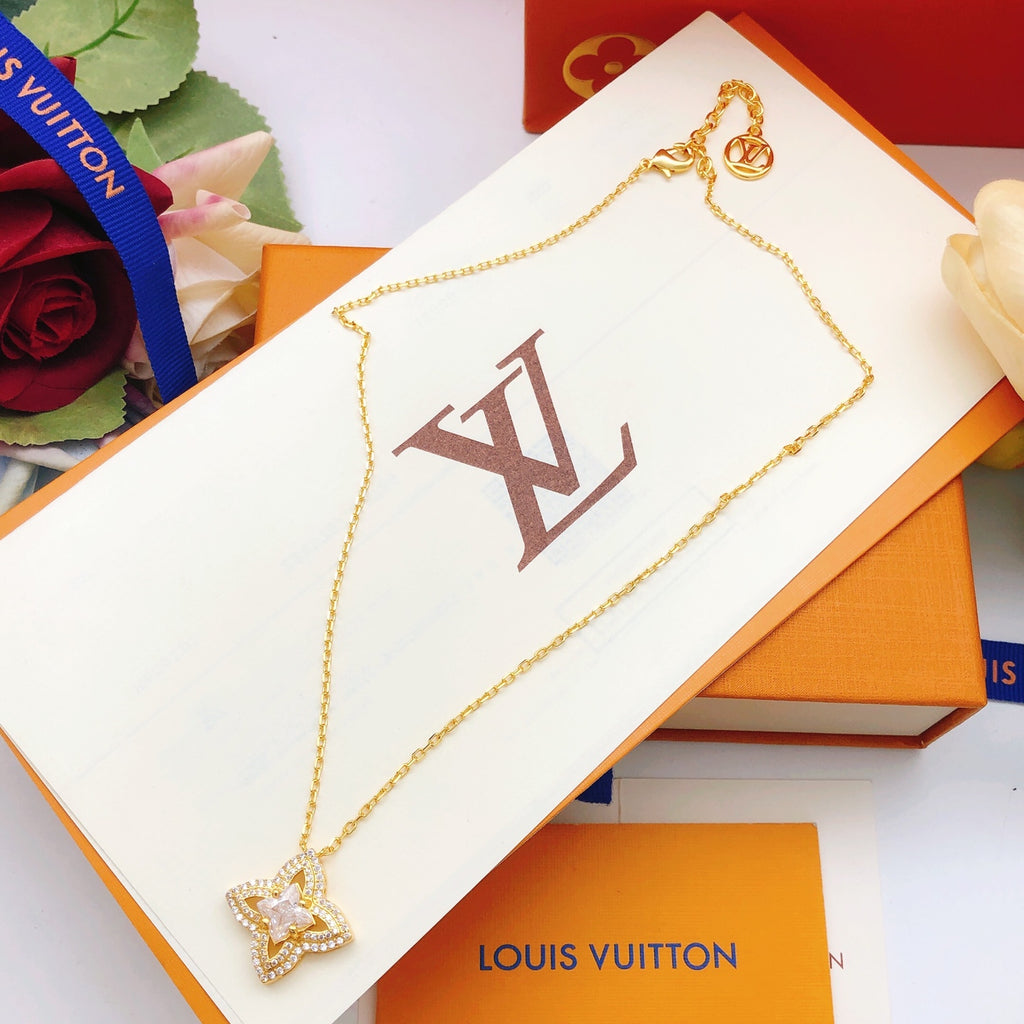 Louis Vuitton Diamond-Shape Square Crystal Accent Necklace - album image 8