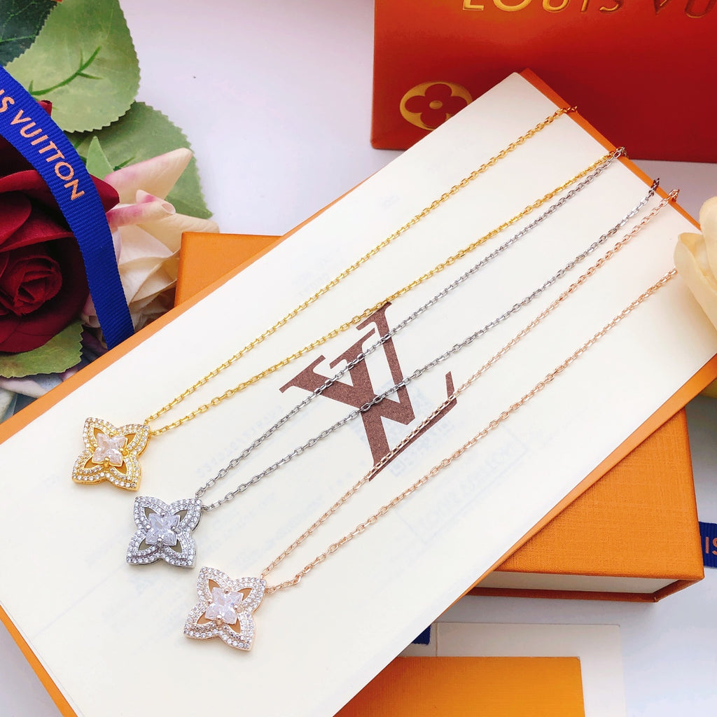 Louis Vuitton Diamond-Shape Square Crystal Accent Necklace - album image 9