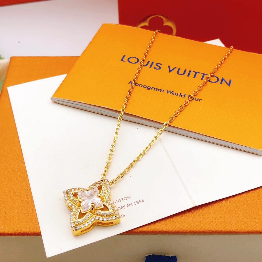 Louis Vuitton Diamond-Shape Square Crystal Accent Necklace - album image 6