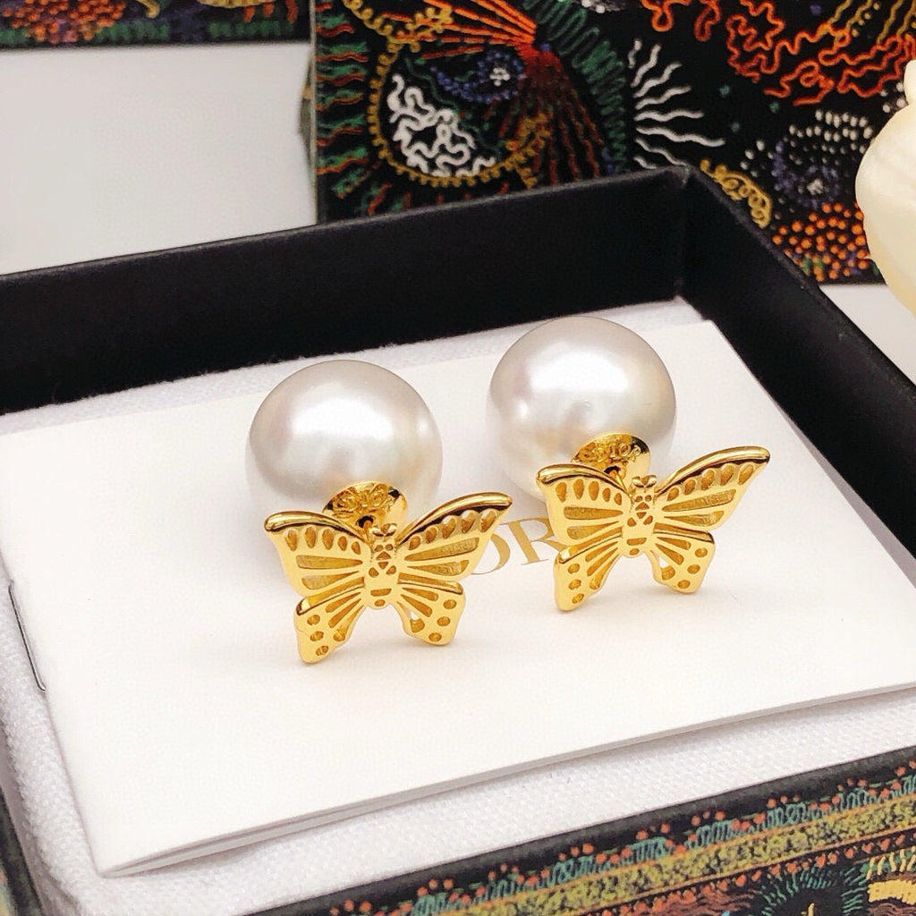 Dior Butterfly Tribales Pearl-Look Earrings - product image 5