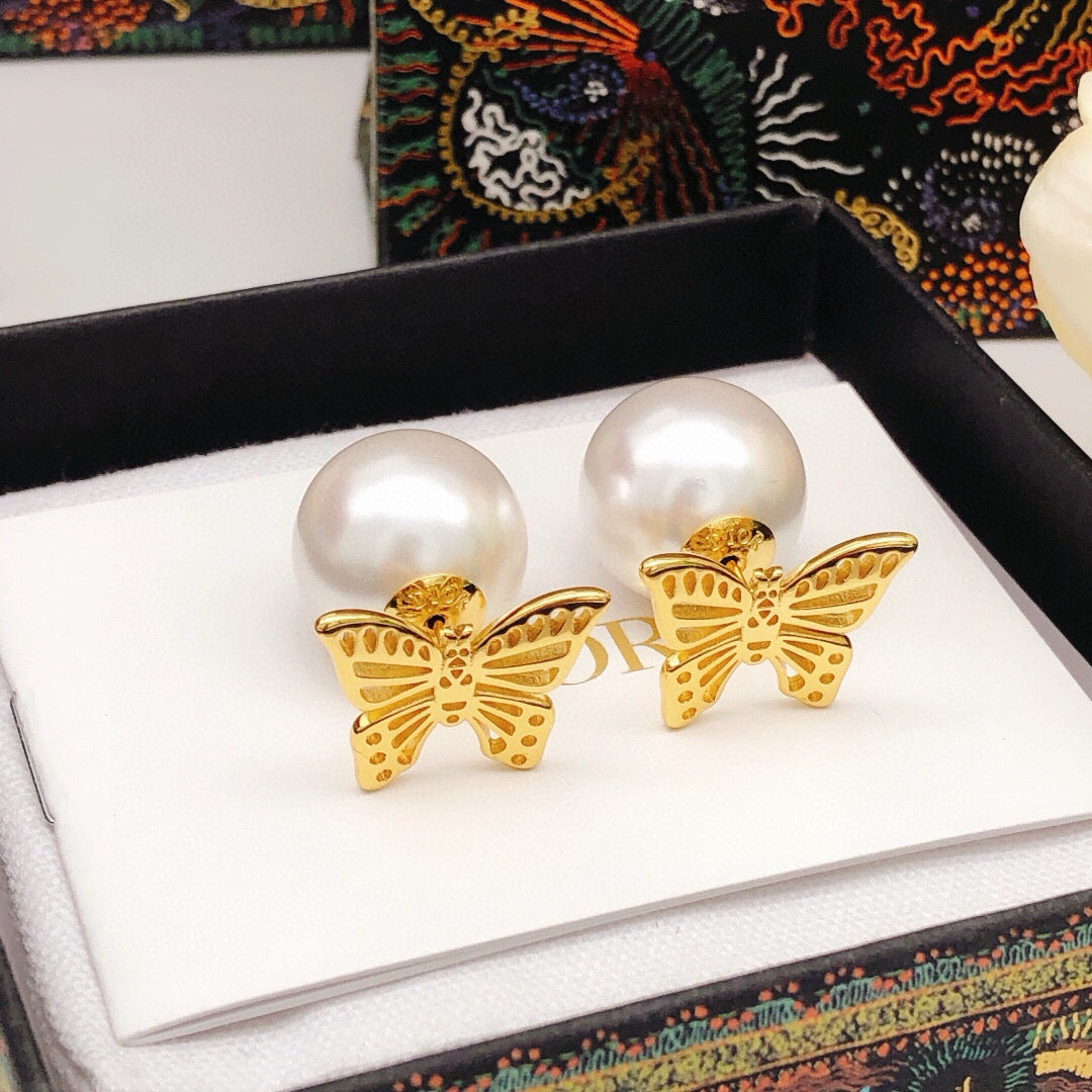 Dior Butterfly Tribales Pearl-Look Earrings - product image 5