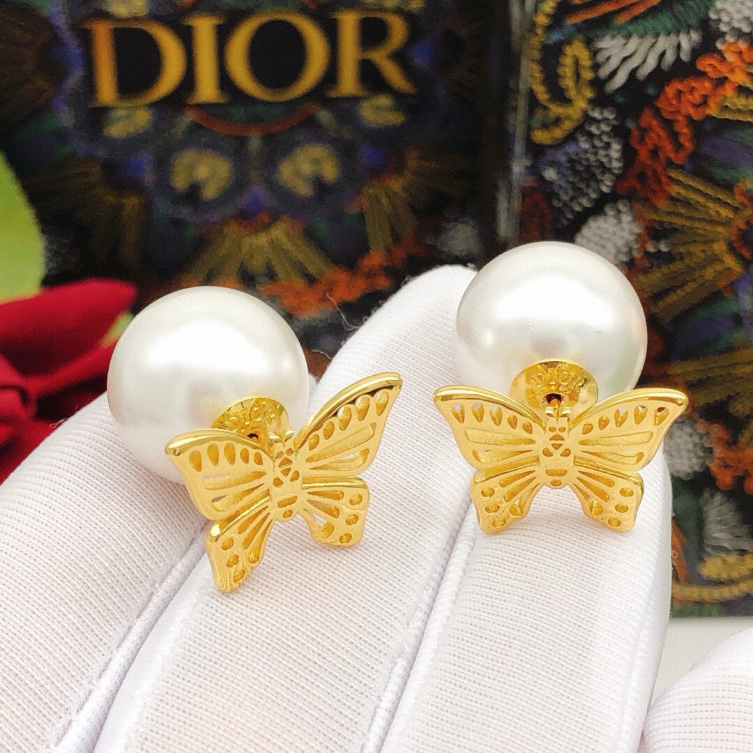 Dior Butterfly Tribales Pearl-Look Earrings - product image 6