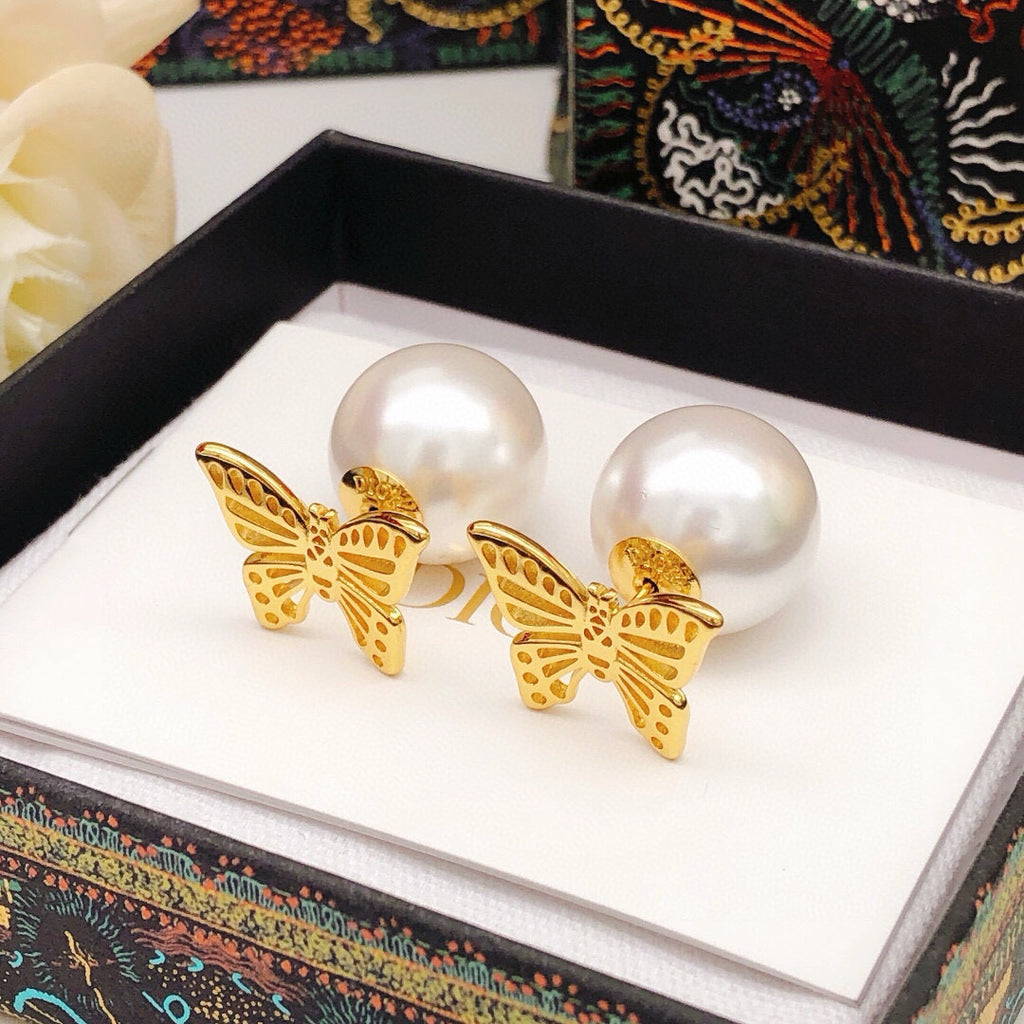 Dior Butterfly Tribales Pearl-Look Earrings - product image 4