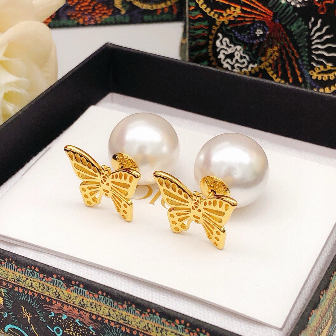 Dior Butterfly Tribales Pearl-Look Earrings - product image 4