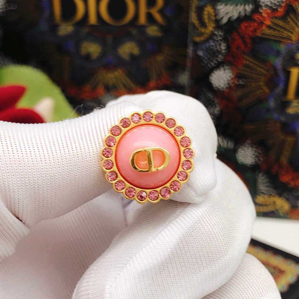 Dior Pink CD Medallion Stud Earrings - product image 4