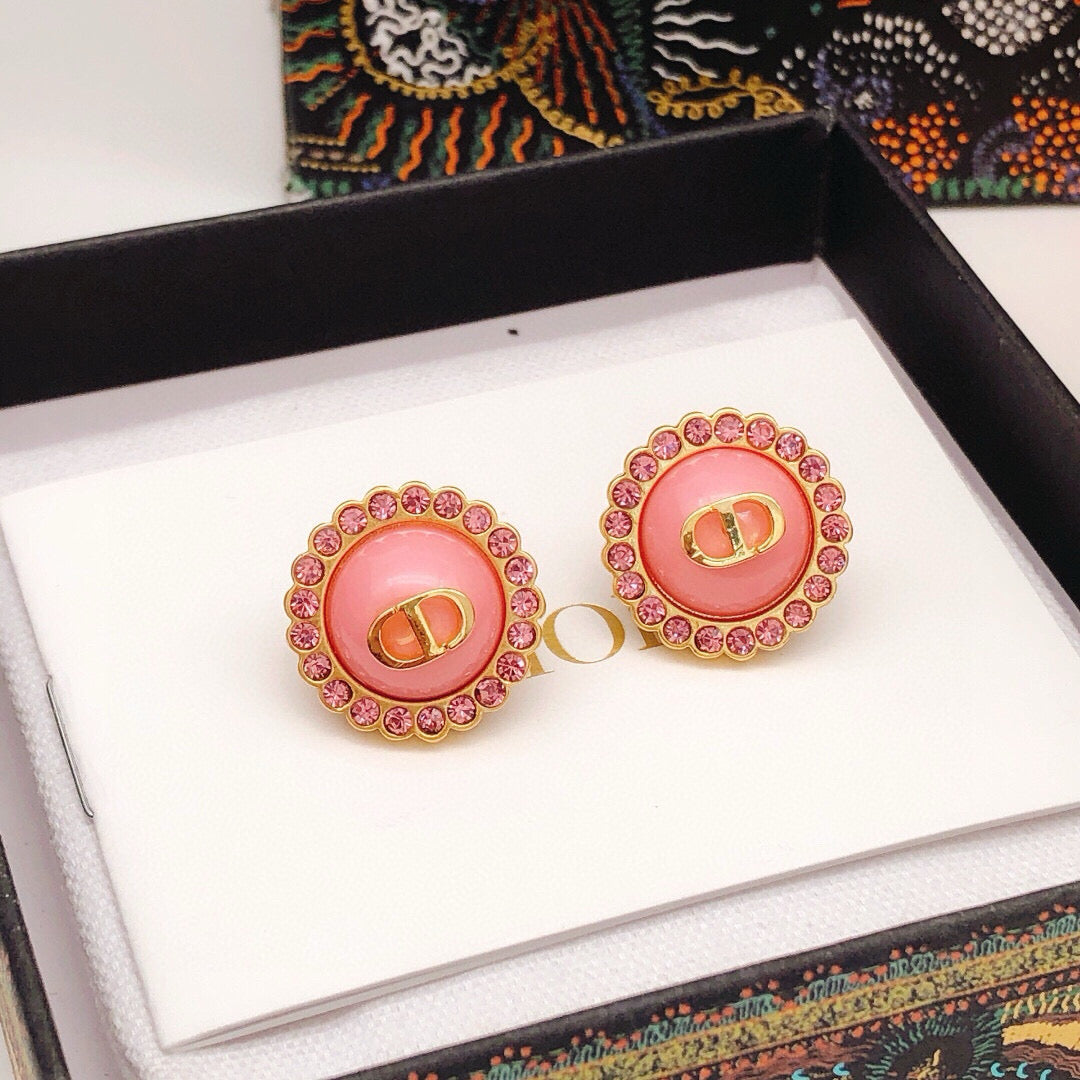 Dior Pink CD Medallion Stud Earrings - product image 8