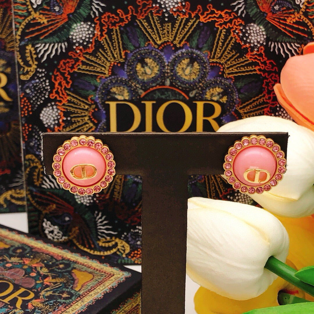 Dior Pink CD Medallion Stud Earrings - product image 9