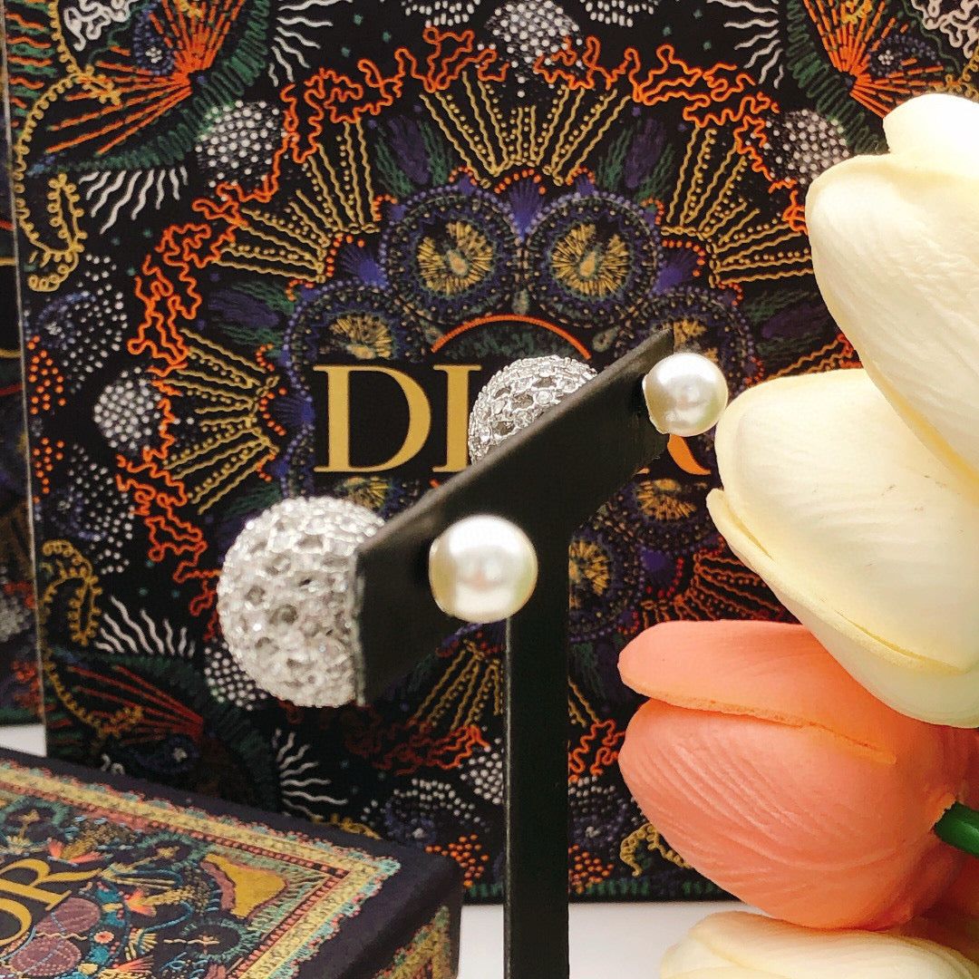 Dior Silver-Tone Openwork Orb Pearl-Look Earrings - product image 18