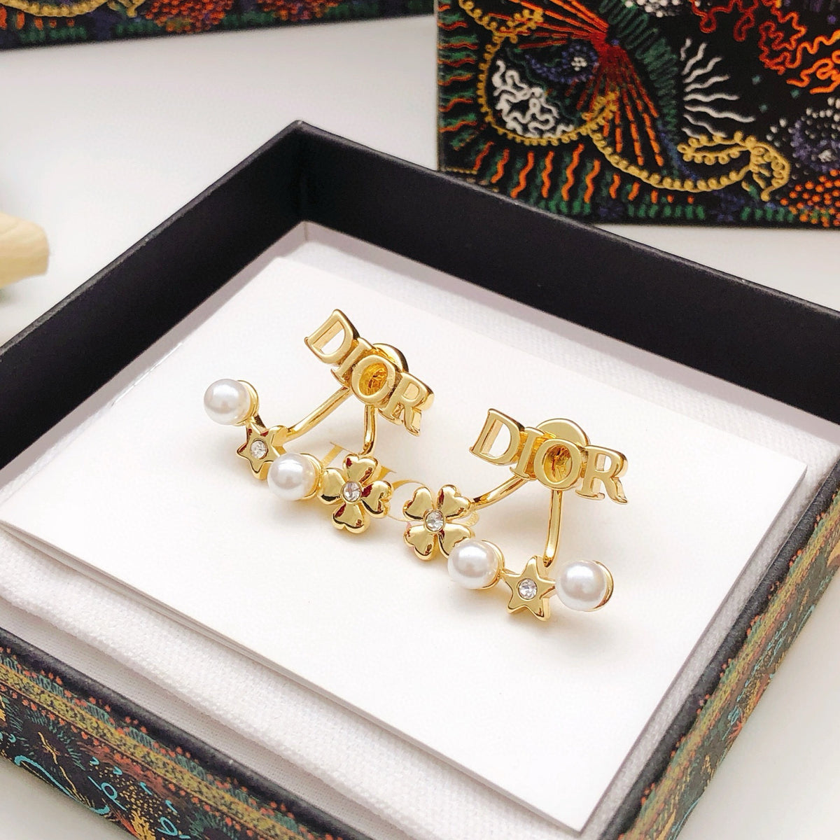 Dior Letter Pearl-Look Chain Earrings - product image 5