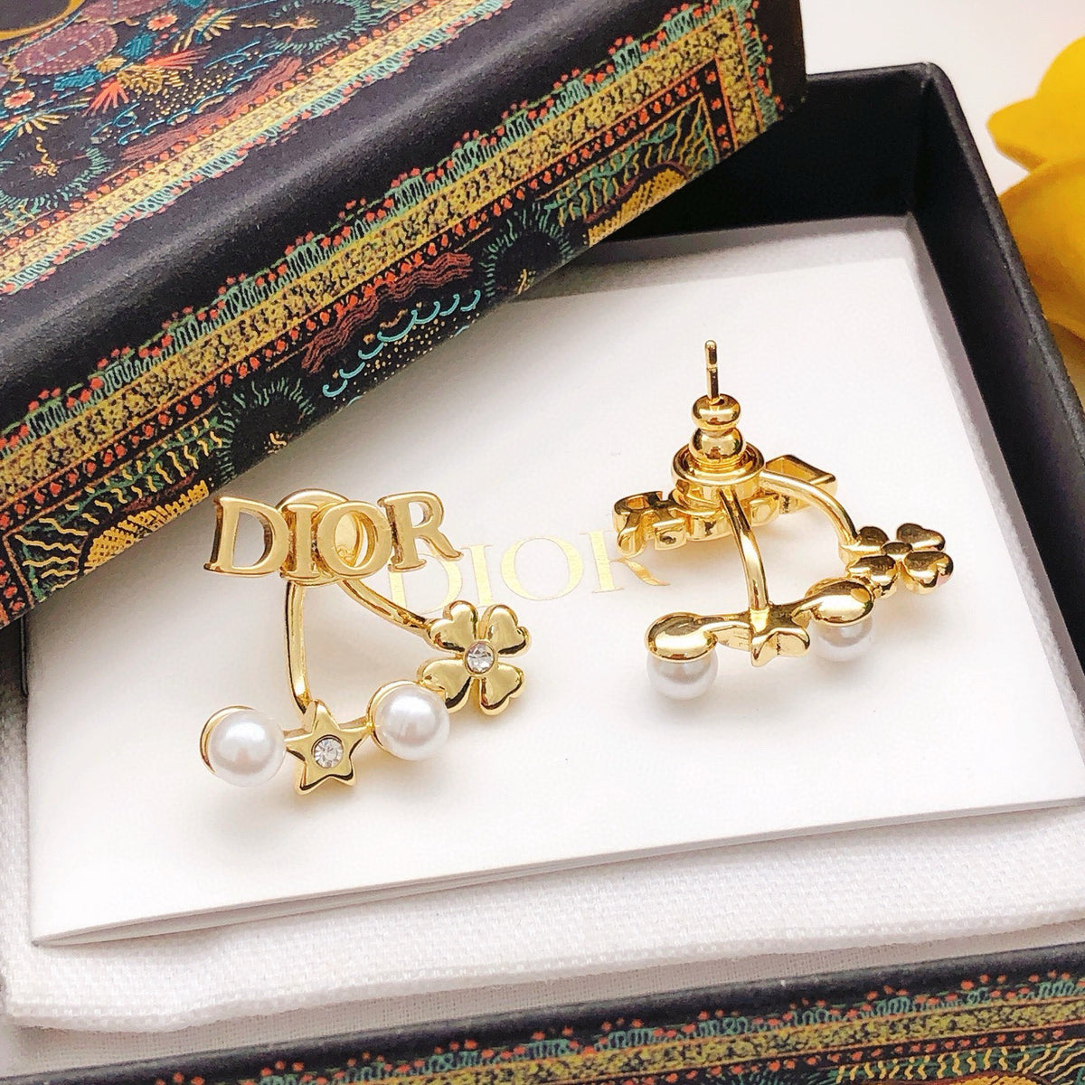 Dior Letter Pearl-Look Chain Earrings - product image 7