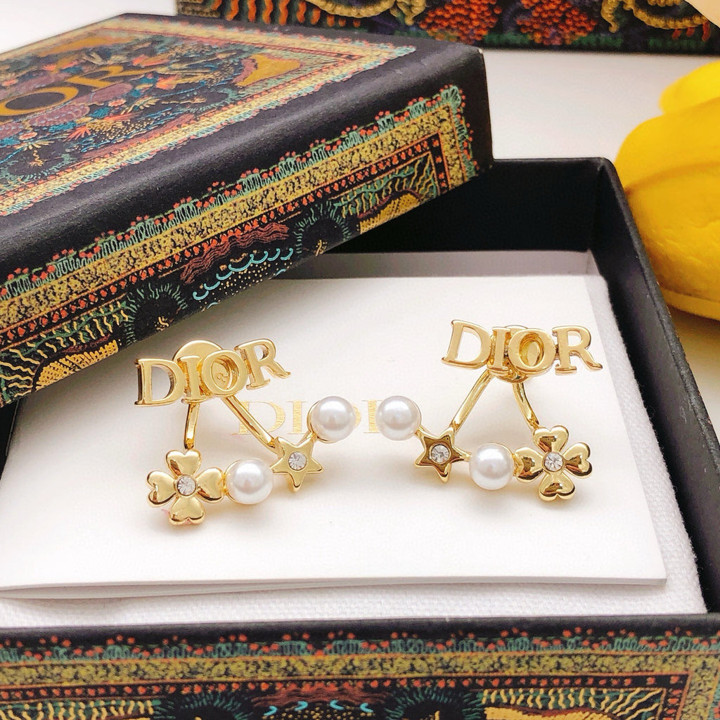 Dior Letter Pearl-Look Chain Earrings - product image 8