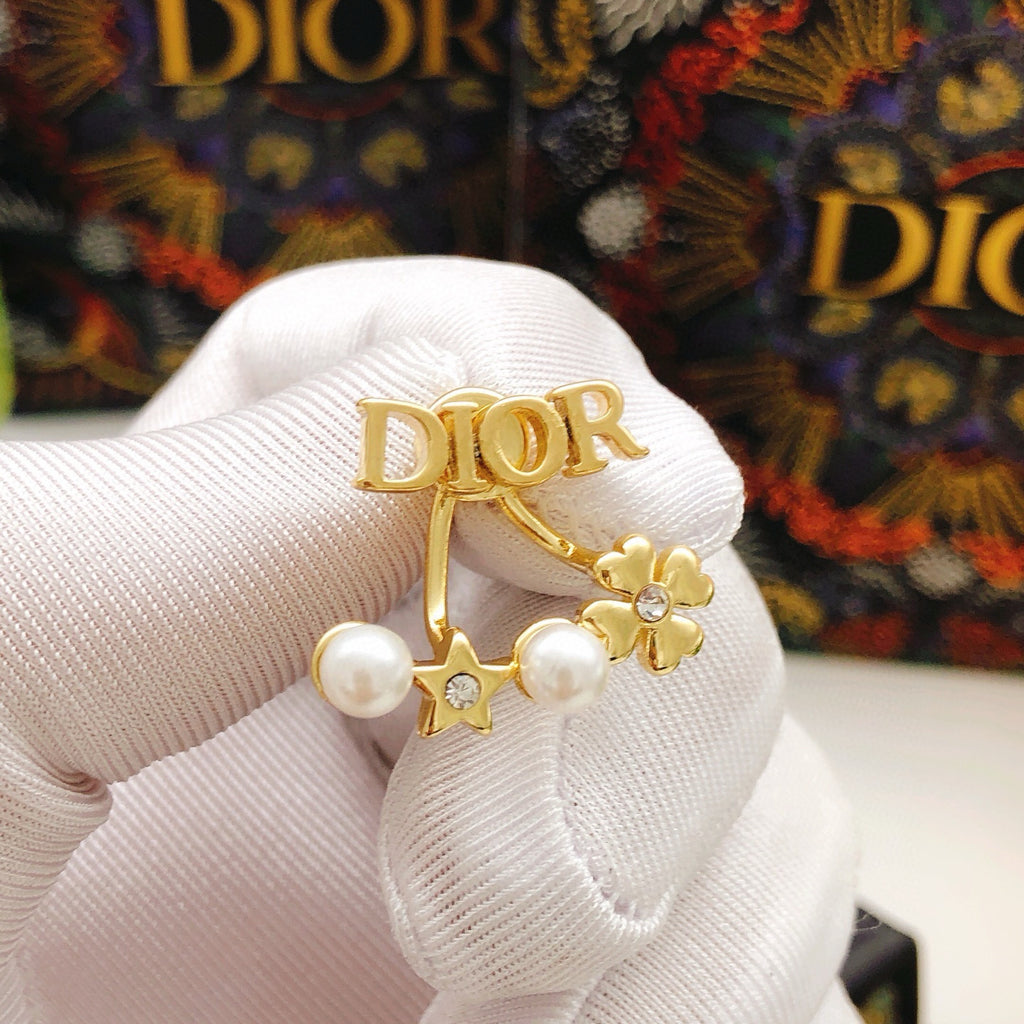 Dior Letter Pearl-Look Chain Earrings - product image 4