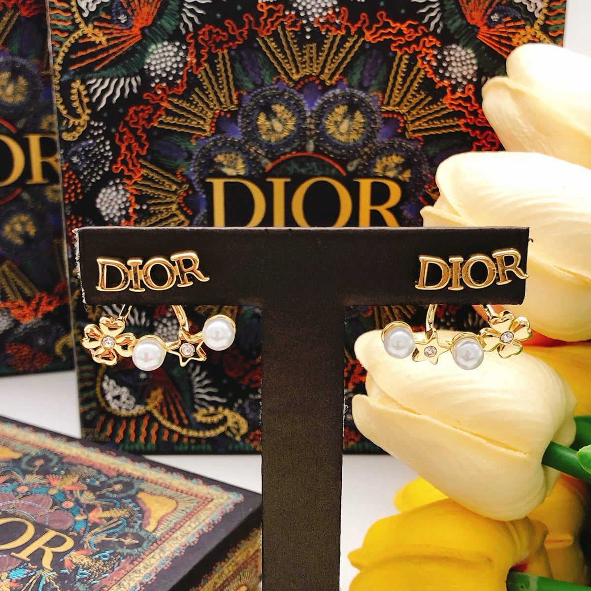 Dior Letter Pearl-Look Chain Earrings - product image 9