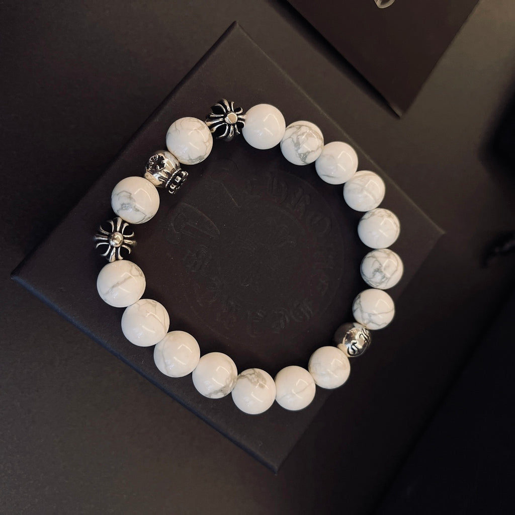 Chrome Hearts Cream Bead Engraved Spacer Bracelet - album image 2