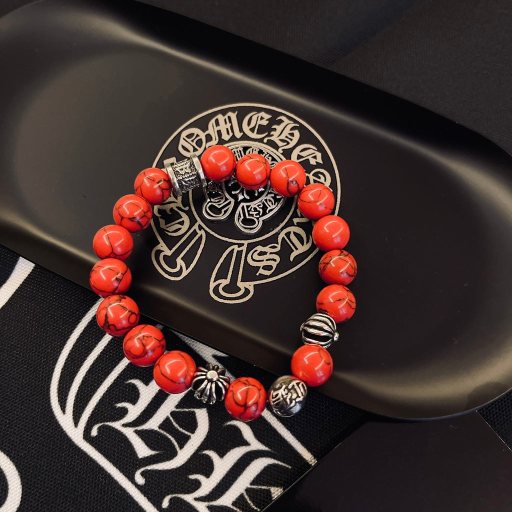 Chrome Hearts Coral Red Bead Bracelet - album image 9