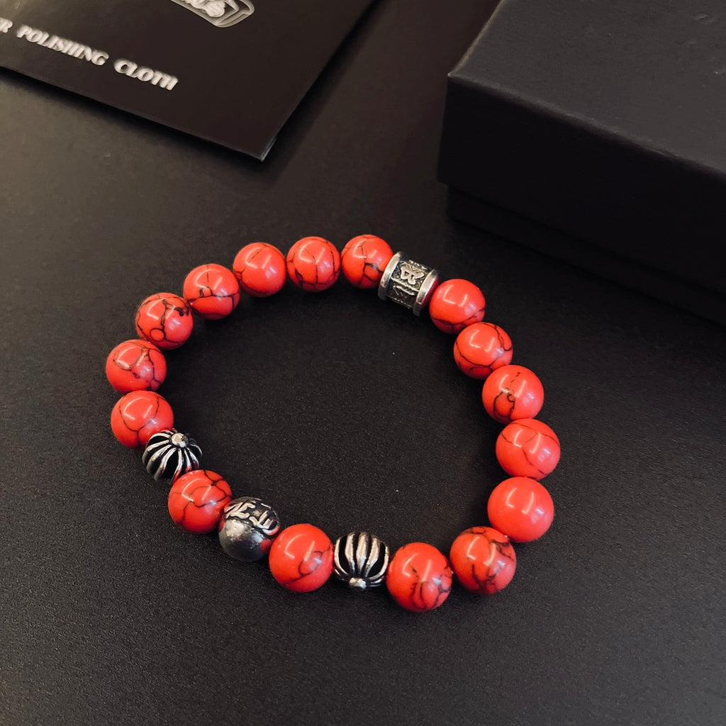 Chrome Hearts Coral Red Bead Bracelet - album image 7