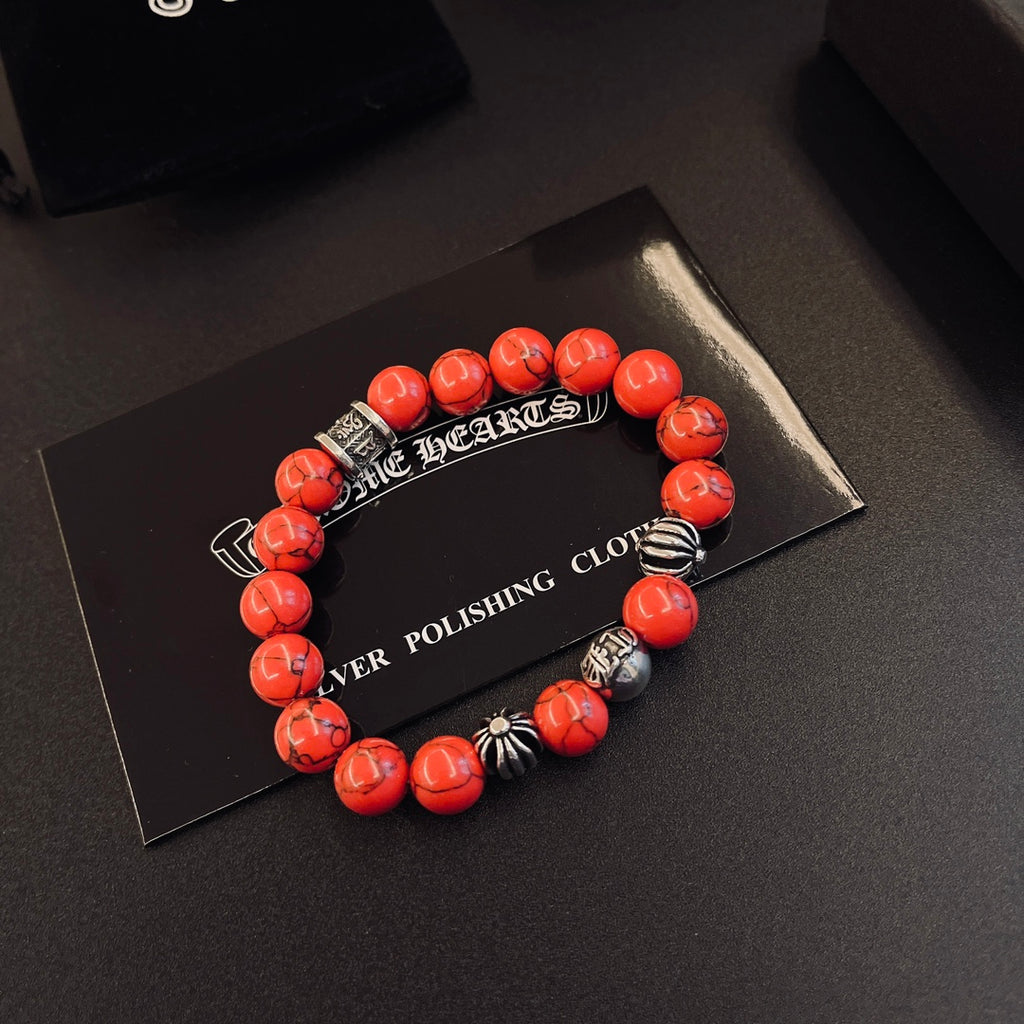 Chrome Hearts Coral Red Bead Bracelet - album image 3
