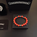 Chrome Hearts Coral Red Bead Bracelet - album image 1