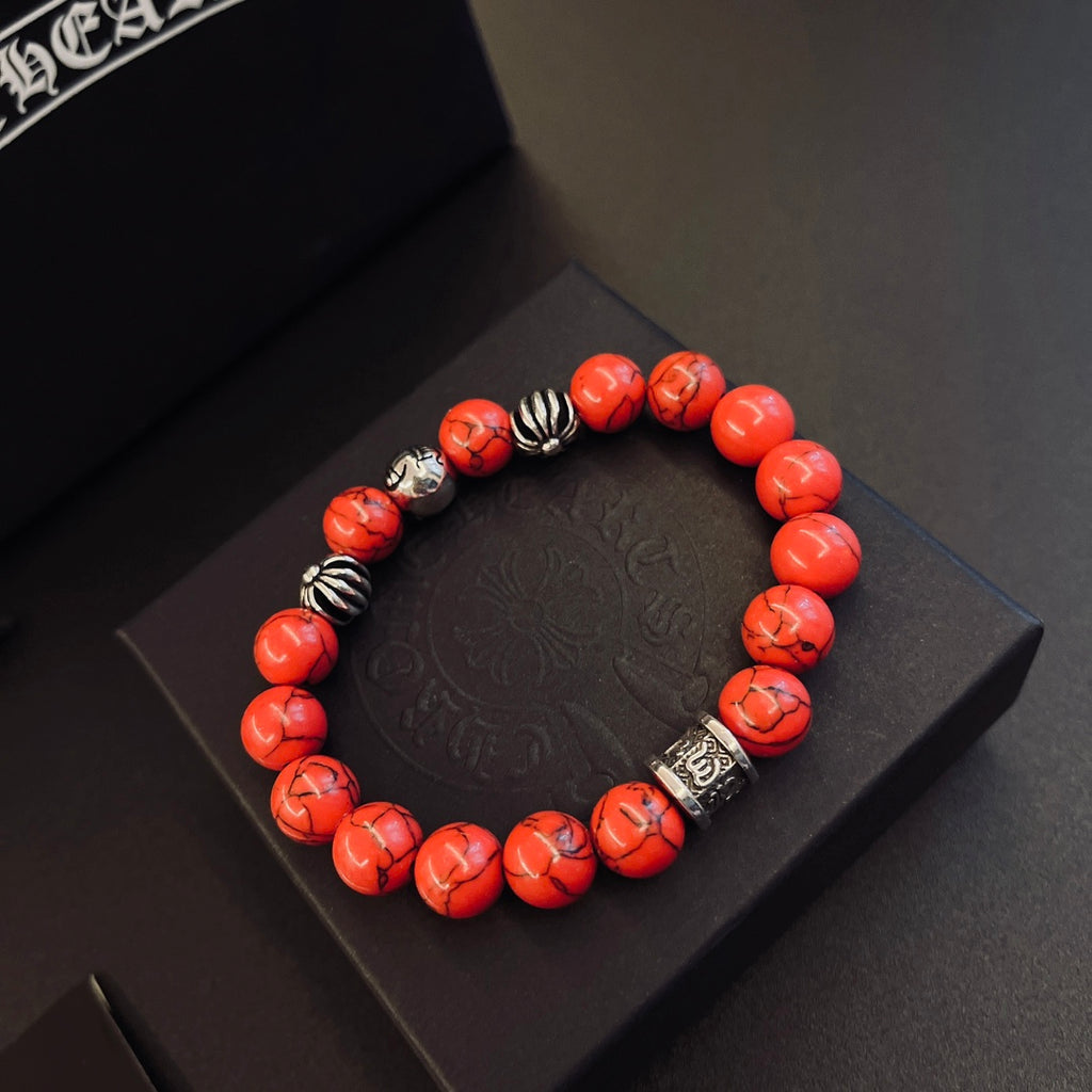 Chrome Hearts Coral Red Bead Bracelet - album image 4