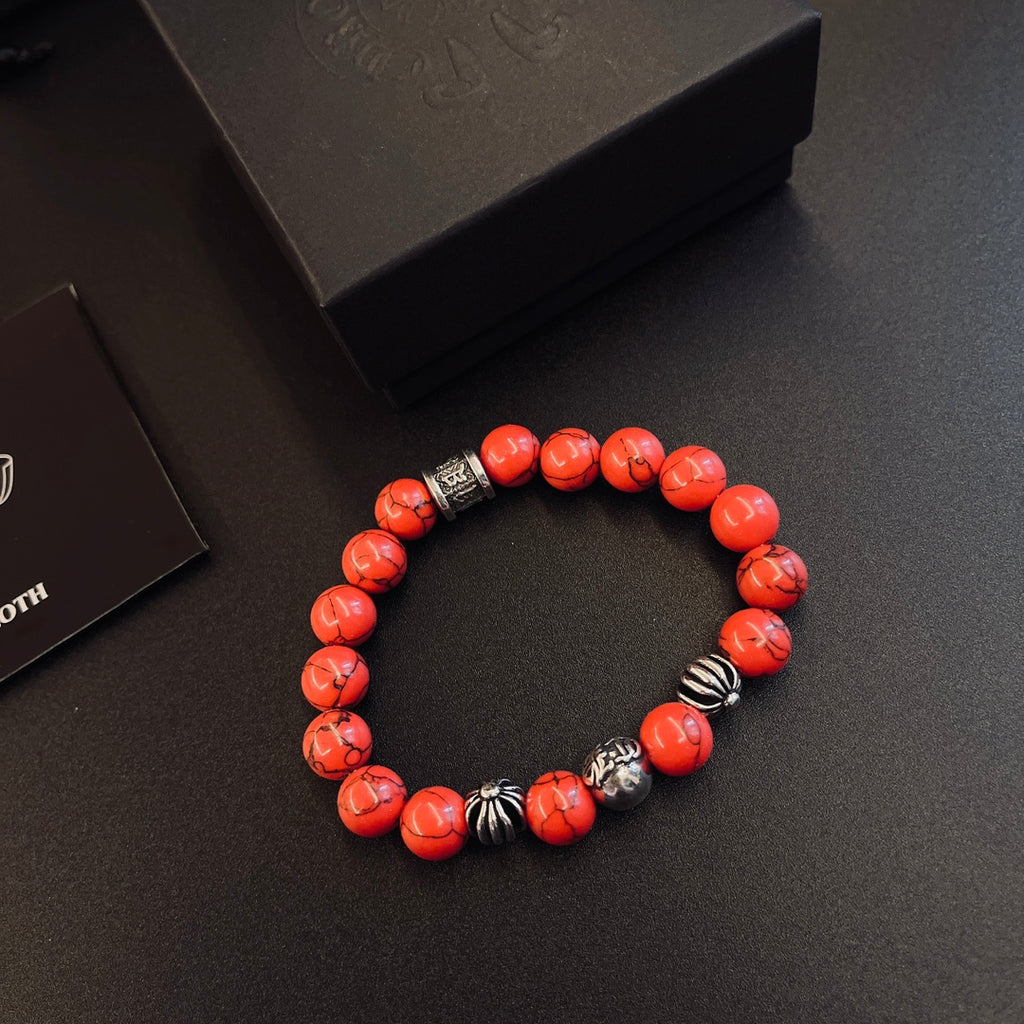 Chrome Hearts Coral Red Bead Bracelet - album image 6