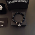Chrome Hearts Black Bead Small Cross Bracelet - album image 1