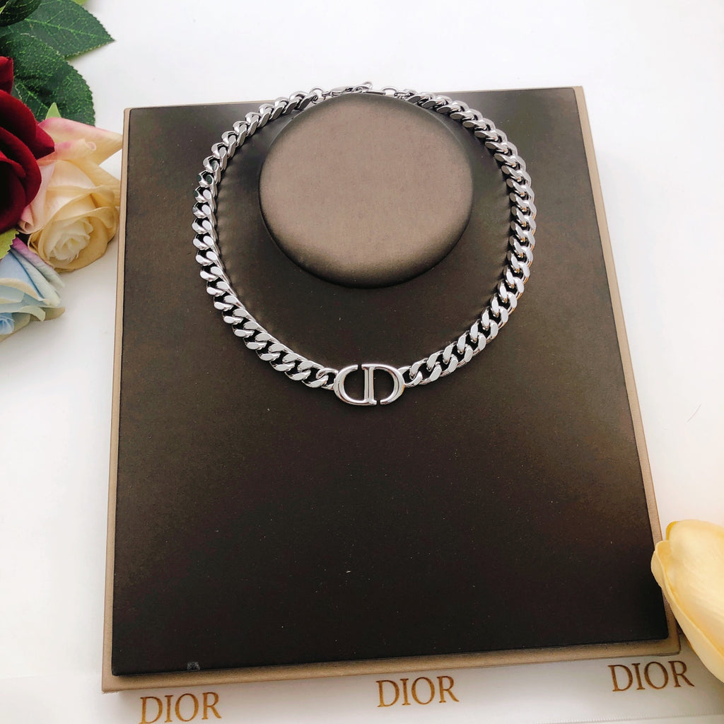 Dior Dark Silver-Tone Curb Necklace - product image 1