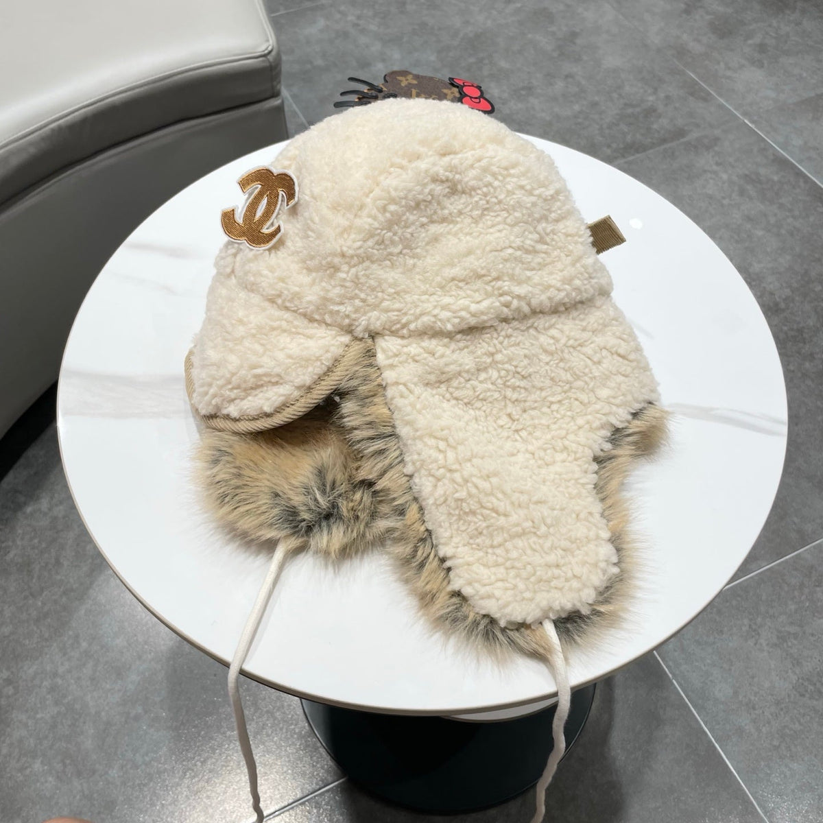 Chanel Plush Earflap Hat - image 10
