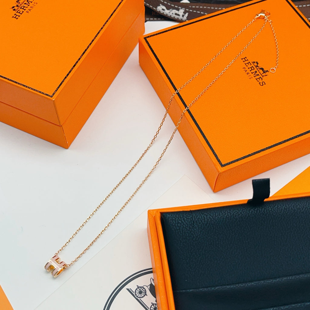 Hermès Rose Gold-Tone Mini H Charm Chain Bracelet - album image 4