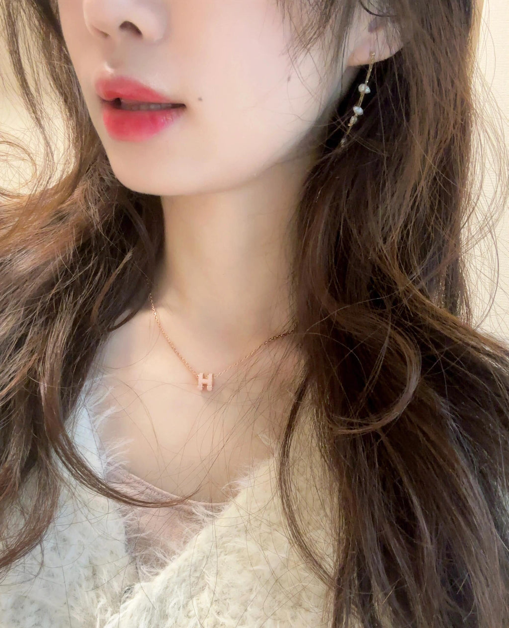Hermès Rose Gold-Tone Mini H Charm Chain Bracelet - album image 3