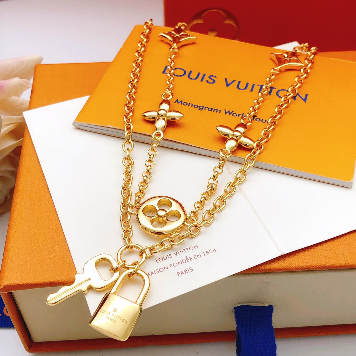 Louis Vuitton Double-Layer Lock Necklace - album image 3