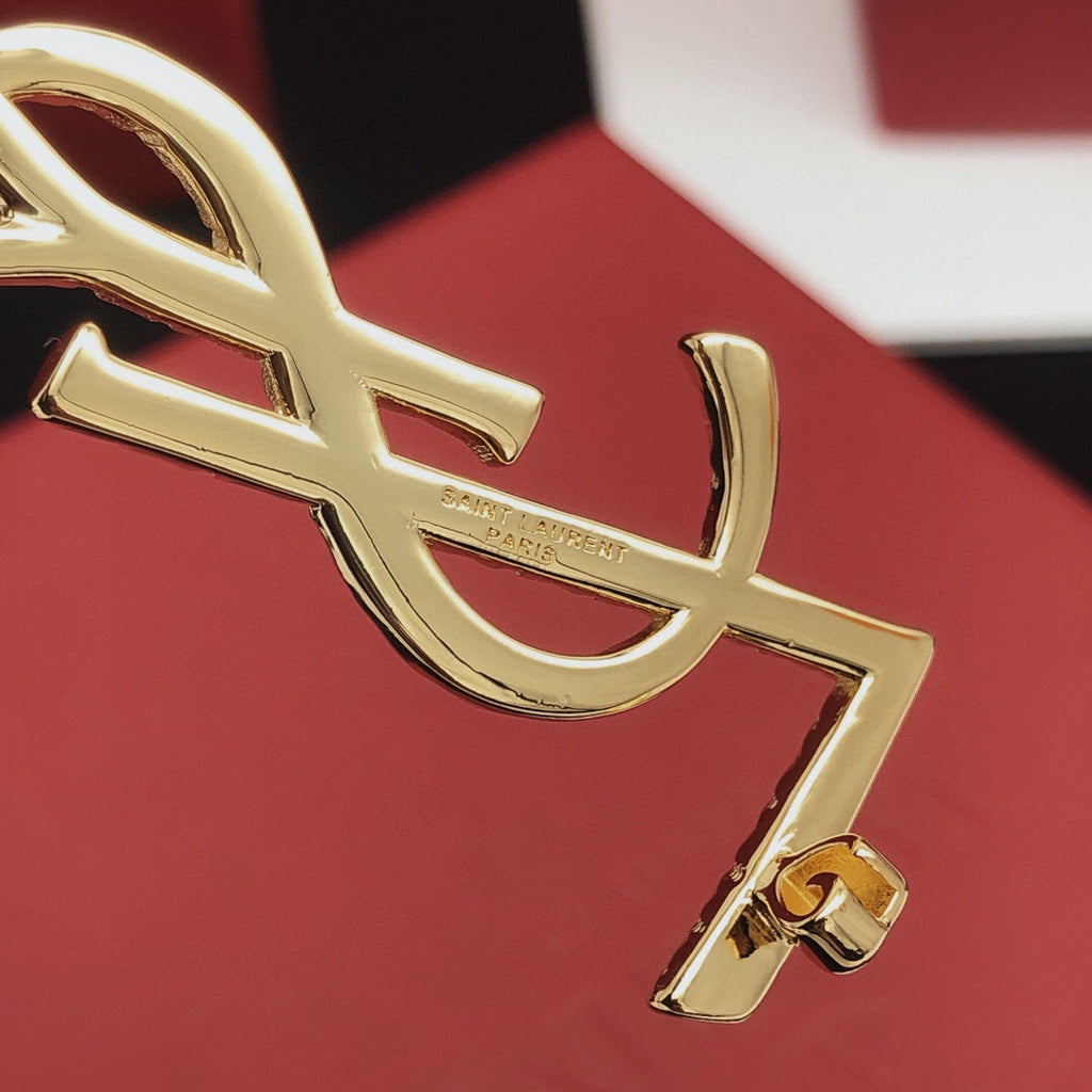Saint Laurent Gold-Tone Twisted Monogram Brooch - album image 6