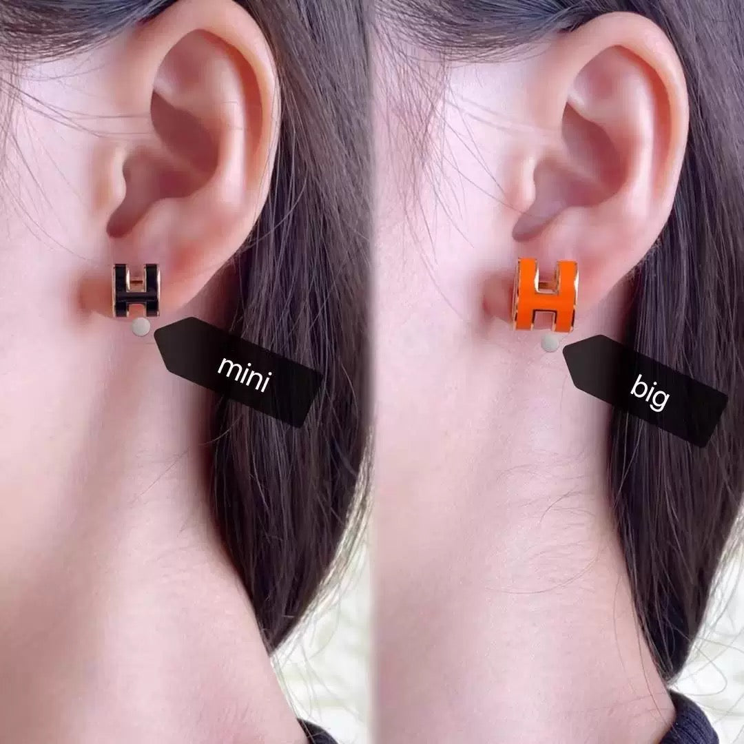 Hermès Navy H Stud Earrings - album image 7