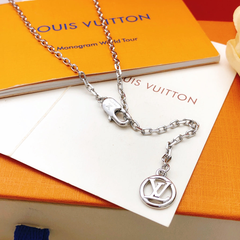 Louis Vuitton White Mother-of-Pearl Crystal Accent Necklace - album image 3