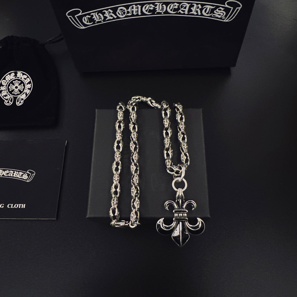 Chrome Hearts Cross Fleur-de-Lis Antiqued Necklace - album image 1