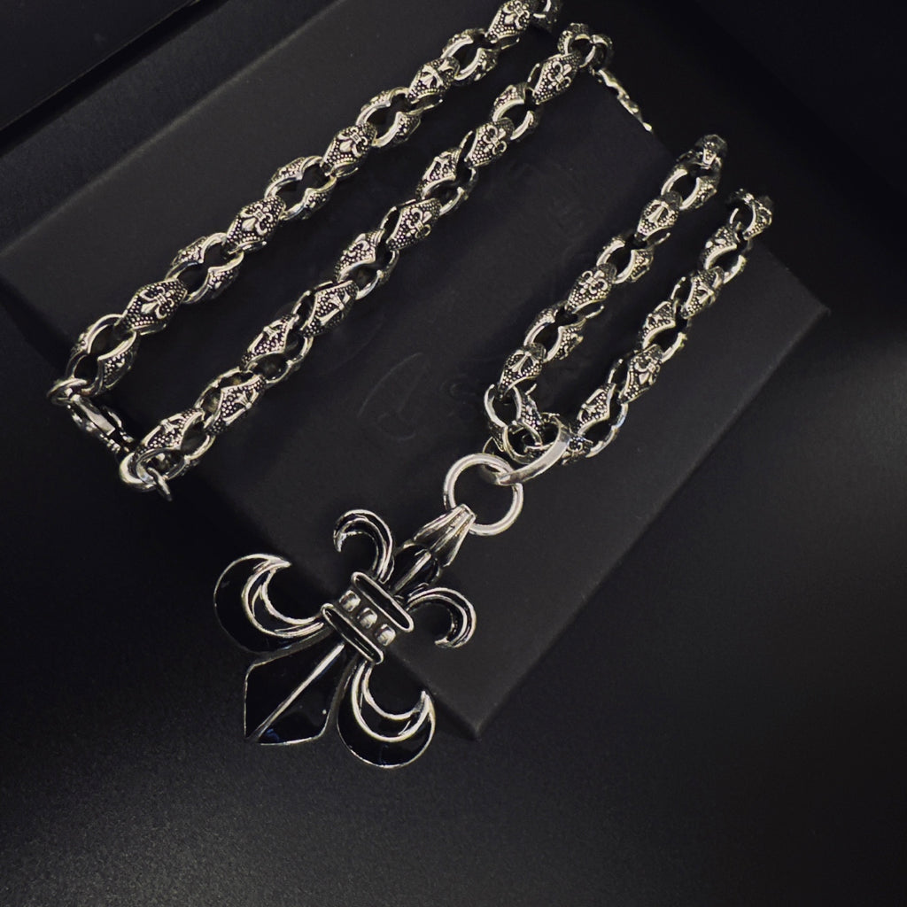 Chrome Hearts Cross Fleur-de-Lis Antiqued Necklace - album image 2