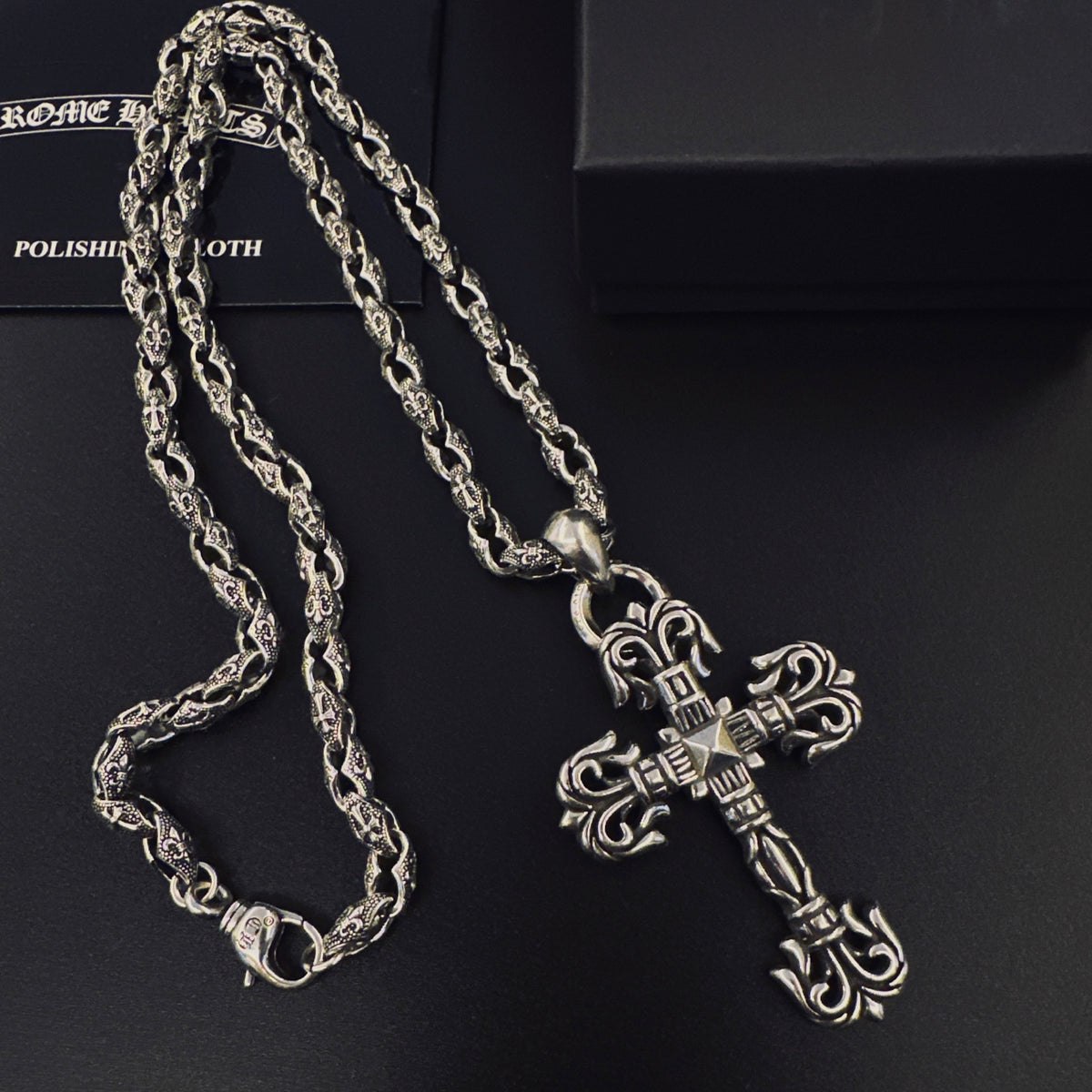 Chrome Hearts Cross Fleur-de-Lis Antiqued Necklace - album image 7