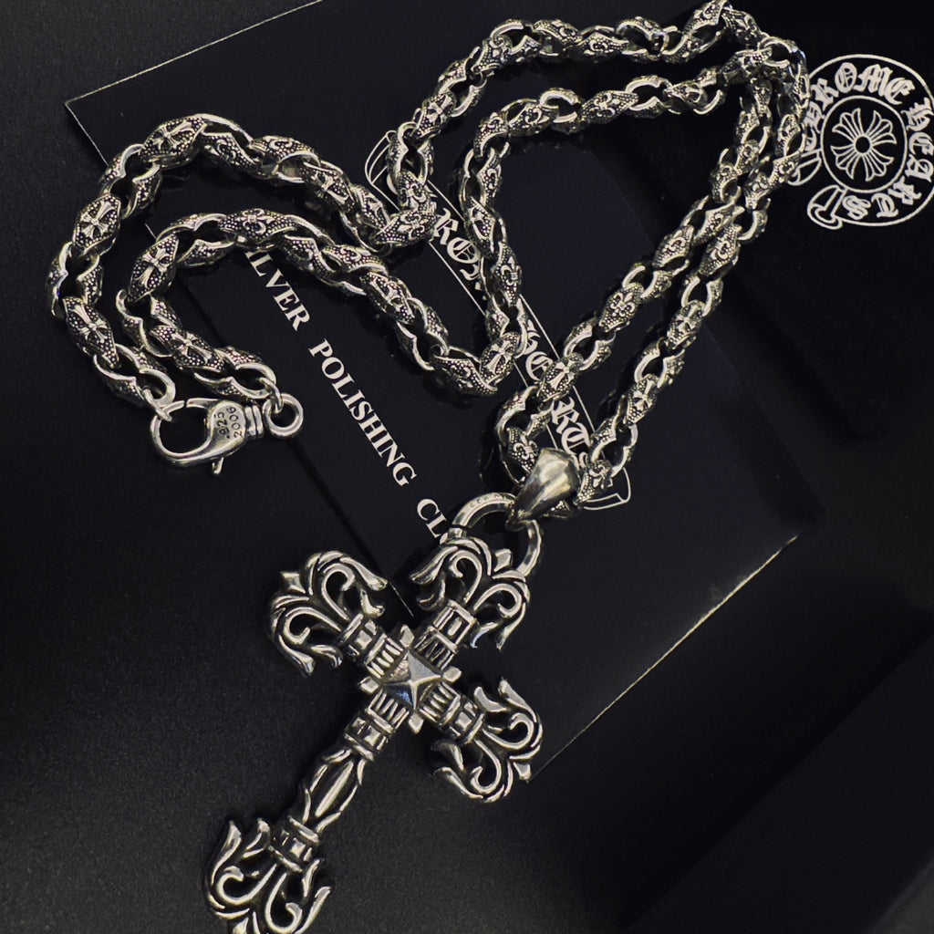 Chrome Hearts Cross Fleur-de-Lis Antiqued Necklace - album image 6