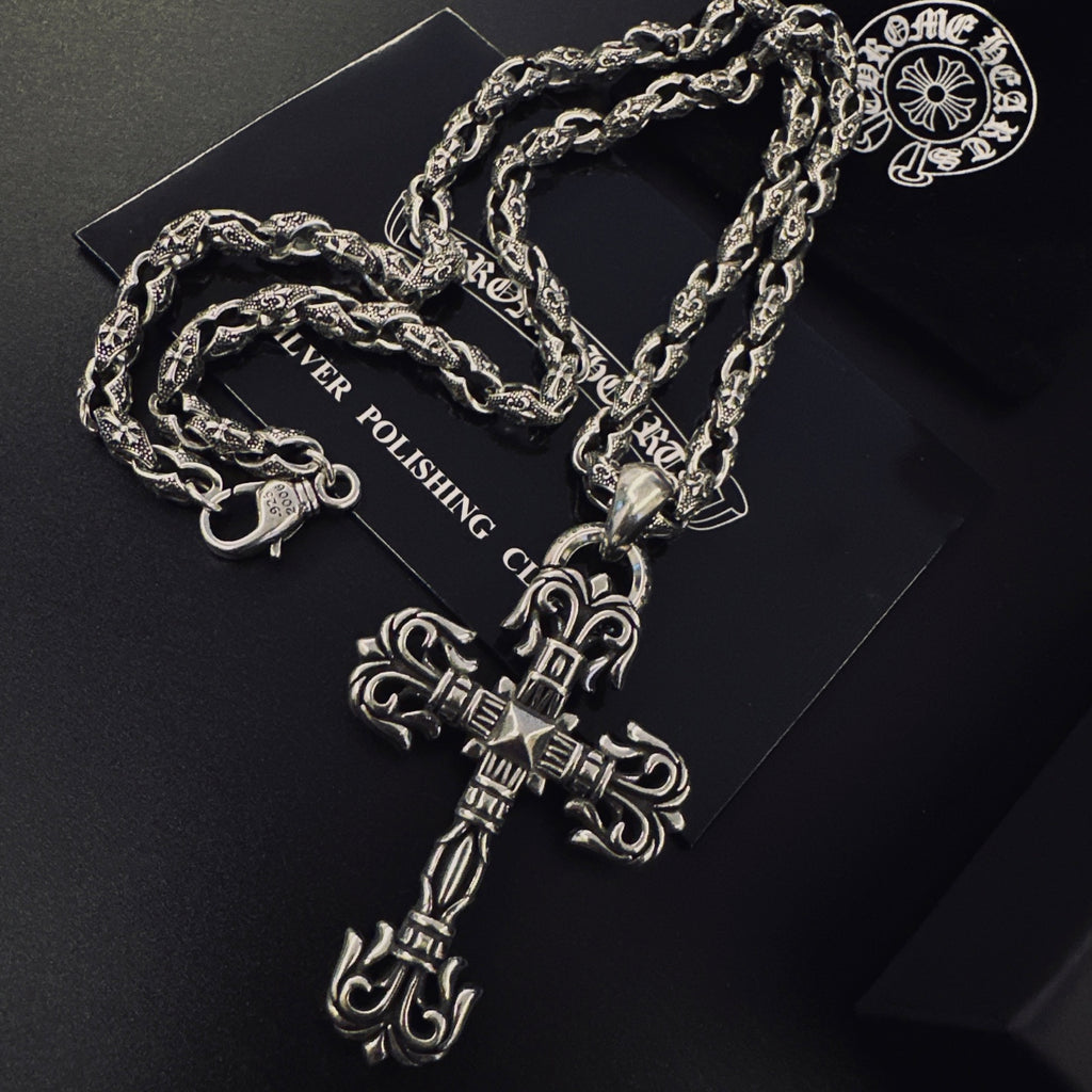 Chrome Hearts Decorated Border Cross Necklace - album image 3